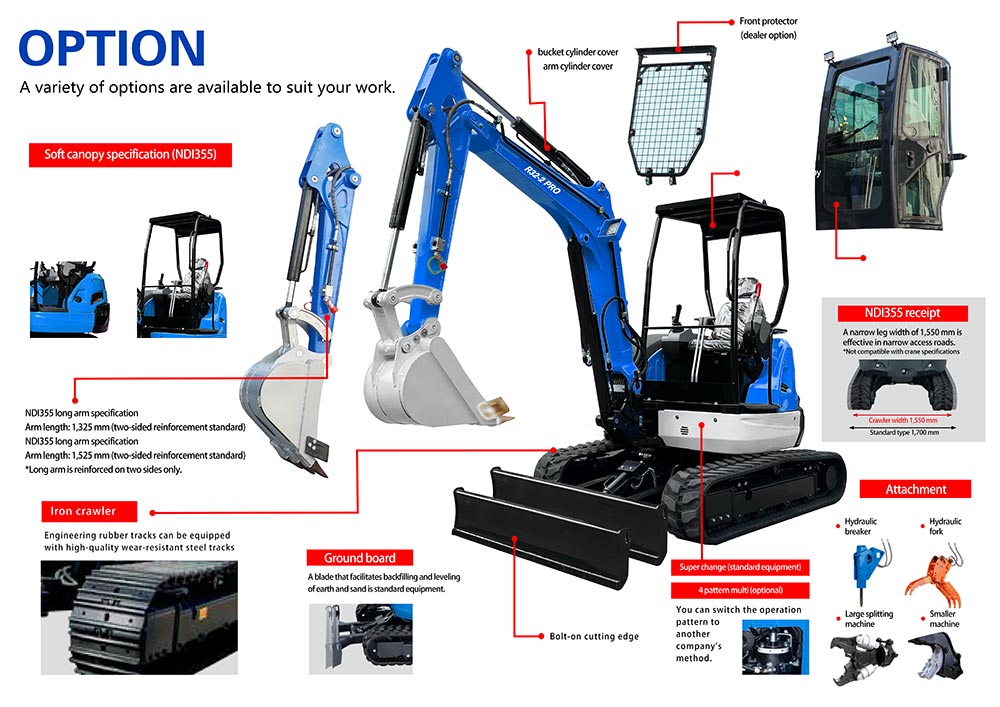 Dimensioni dell'escavatore Kubota Dimensioni dell'escavatore Kubota